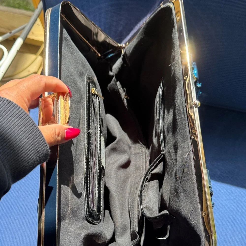 Louis Vuitton Shiny Blue Embossed Satchel - Picture 6 of 9